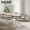 THONET トーネット S 64 V チェスカチェア アームチェア カンティレバー フレーム：ブラック 座面：籐編み デザイン：マルセル・ブロイヤー