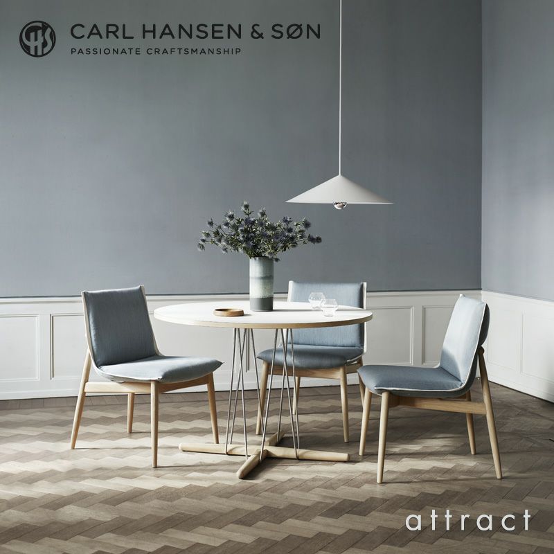 Carl Hansen & Son カールハンセン＆サン E020 Embrace Table エンブレイス テーブル ダイニングテーブル サイズ：Φ79.5×H74cm オーク ブラック塗装 支柱：ブラック デザイン：Eoos イーオス