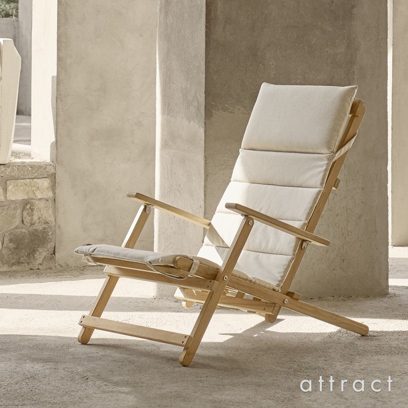 Carl Hansen & Son カール・ハンセン＆サン Deck Chair Series デッキチェアシリーズ BM5568 折りたたみ式 デッキチェア *専用クッション付属 チーク 無塗装仕上げ デザイン：ボーエ・モーエンセン