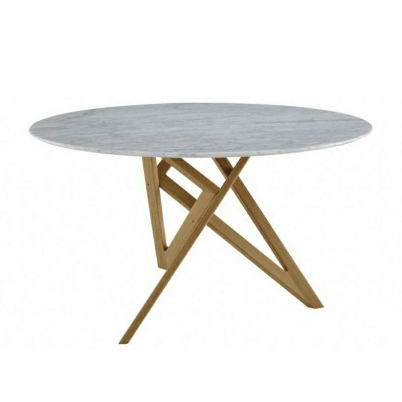 ligne roset リーン・ロゼ ROSETEnnea ロゼエンネア ダイニングテーブル サイズ：Φ120cm カラー：マーブルセラミック ホワイト ベース：2色 デザイン：ヴァンサン・トルジュマン