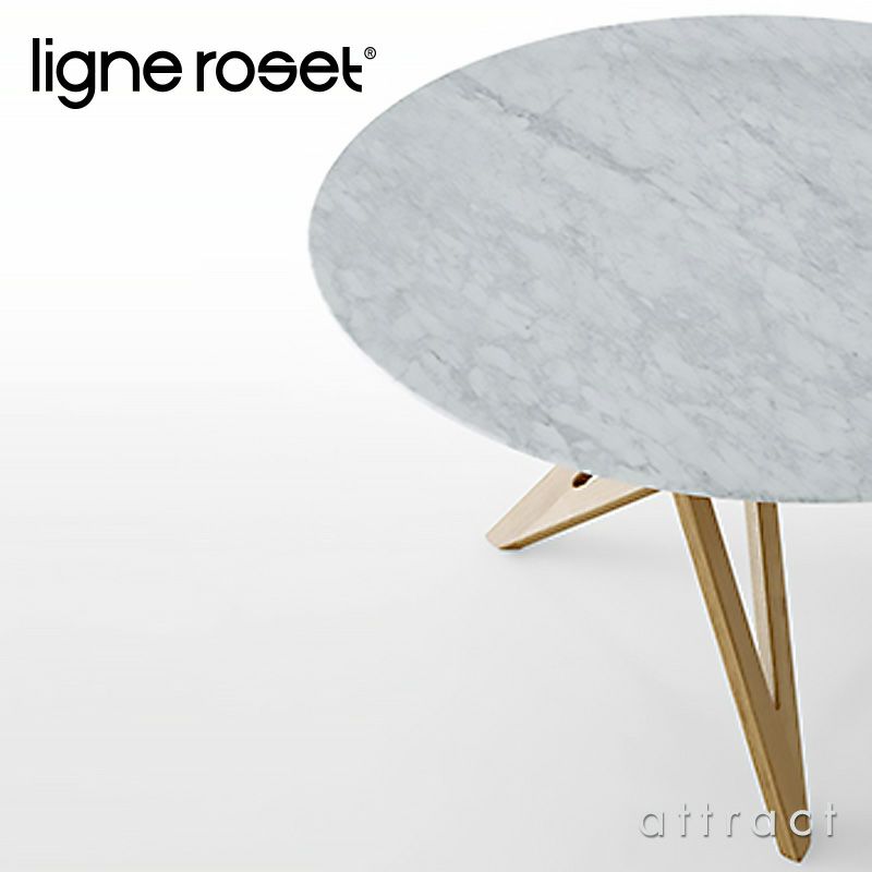 ligne roset リーン・ロゼ ROSETEnnea ロゼエンネア ダイニングテーブル サイズ：Φ120cm カラー：マーブルセラミック ホワイト ベース：2色 デザイン：ヴァンサン・トルジュマン