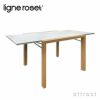 ligne roset リーン・ロゼ ROSETExtensia JP ロゼエクステンシア JP 伸長式 ダイニングテーブル サイズ：W94-W170cm カラー：マーブルセラミック ホワイト ベース：2色 塗装仕上げ