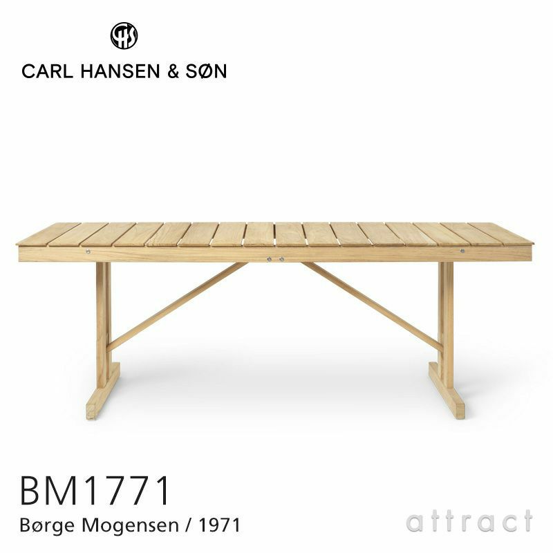 Carl Hansen & Son カール・ハンセン＆サン Deck Chair Series デッキチェアシリーズ BM1771 折りたたみ式 ダイニングテーブル W194cm チーク 無塗装仕上げ デザイン：ボーエ・モーエンセン