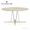 Carl Hansen & Son カールハンセン＆サン E022 Embrace Outdoor Table エンブレイス アウトドア テーブル 屋外用 ダイニングテーブル サイズ：Φ140×H74cm チーク 無塗装 支柱：ステンレス デザイン：Eoos イーオス