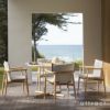 Carl Hansen & Son カールハンセン＆サン E022 Embrace Outdoor Table エンブレイス アウトドア テーブル 屋外用 ダイニングテーブル サイズ：Φ140×H74cm チーク 無塗装 支柱：ステンレス デザイン：Eoos イーオス