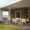 Carl Hansen & Son カールハンセン＆サン E022 Embrace Outdoor Table エンブレイス アウトドア テーブル 屋外用 ダイニングテーブル サイズ：Φ140×H74cm チーク 無塗装 支柱：ステンレス デザイン：Eoos イーオス