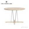 Carl Hansen & Son カールハンセン＆サン E022 Embrace Outdoor Table エンブレイス アウトドア テーブル 屋外用 ダイニングテーブル サイズ：Φ110×H74cm チーク 無塗装 支柱：ステンレス デザイン：Eoos イーオス