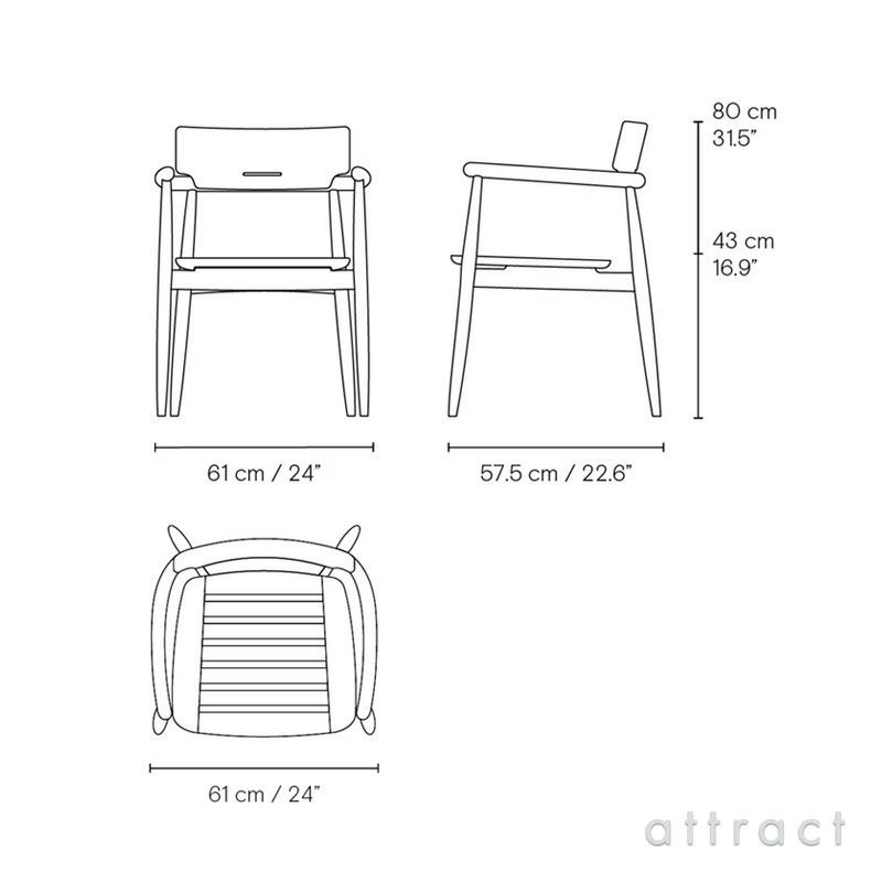 Carl Hansen & Son カールハンセン＆サン E008 Embrace Outdoor Series エンブレイス アウトドア シリーズ 屋外用 ダイニングチェア チーク 無塗装 支柱：ステンレス デザイン：Eoos イーオス