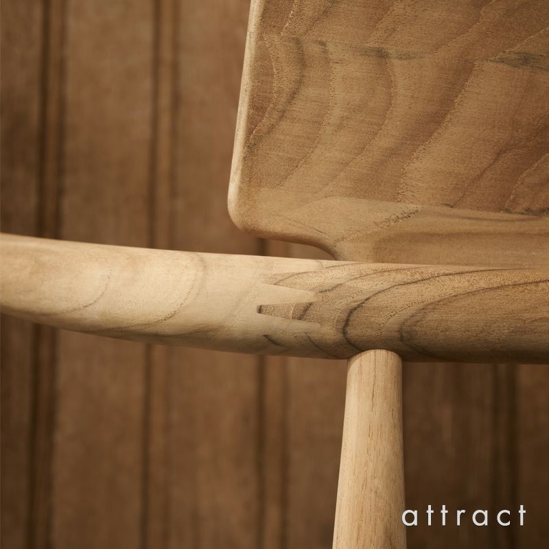 Carl Hansen & Son カールハンセン＆サン E008 Embrace Outdoor Series エンブレイス アウトドア シリーズ 屋外用 ダイニングチェア チーク 無塗装 支柱：ステンレス デザイン：Eoos イーオス