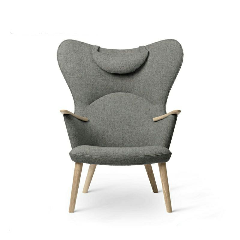 Carl Hansen & Son カール・ハンセン＆サン CH78 ラウンジチェア ママ ベアチェア オーク ソープフィニッシュ ファブリック：Fiord フィヨルド 6色 ネックピローセット デザイン：ハンス・J・ウェグナー