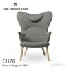 Carl Hansen & Son カール・ハンセン＆サン CH78 ラウンジチェア ママ ベアチェア オーク ソープフィニッシュ ファブリック：Fiord フィヨルド 6色 ネックピローセット デザイン：ハンス・J・ウェグナー