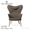 Carl Hansen & Son カール・ハンセン＆サン CH78 ラウンジチェア ママ ベアチェア オーク ソープフィニッシュ ファブリック：Fiord フィヨルド 6色 ネックピローセット デザイン：ハンス・J・ウェグナー