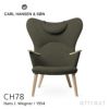 Carl Hansen & Son カール・ハンセン＆サン CH78 ラウンジチェア ママ ベアチェア オーク ソープフィニッシュ ファブリック：Fiord フィヨルド 6色 ネックピローセット デザイン：ハンス・J・ウェグナー