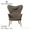 Carl Hansen & Son カールハンセン＆サン CH78 ラウンジチェア ママ ベアチェア オーク オイルフィニッシュ ファブリック：Fiord フィヨルド 6色 ネックピローセット デザイン：ハンス・J・ウェグナー