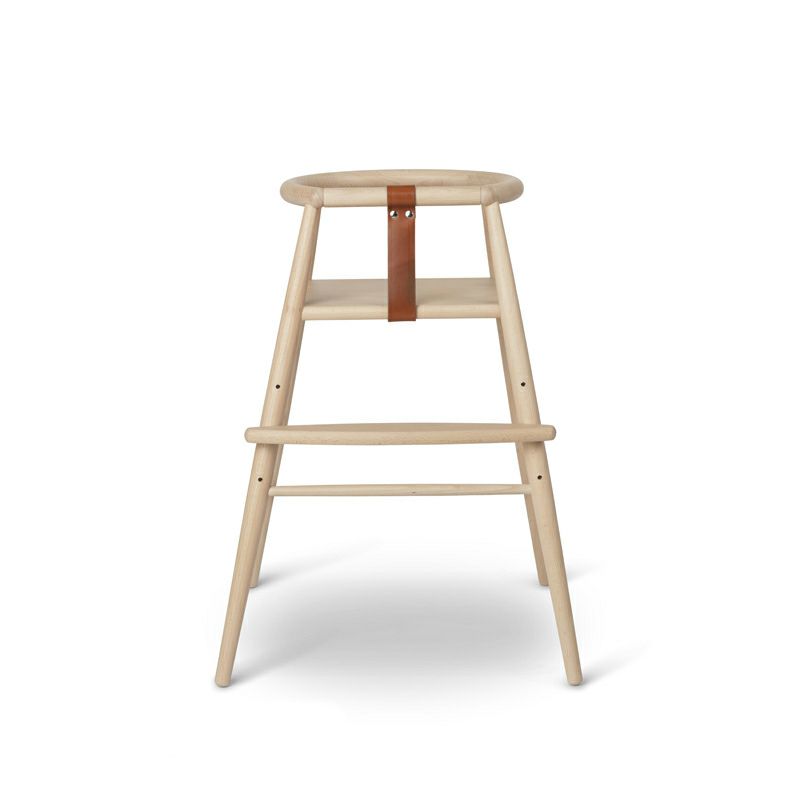 Carl Hansen & Son カール・ハンセン＆サン 子供用 ハイチェア ND54 High Chair ビーチ （マットラッカー塗装） サドルレザー デザイン：ナナ・ディッツェル