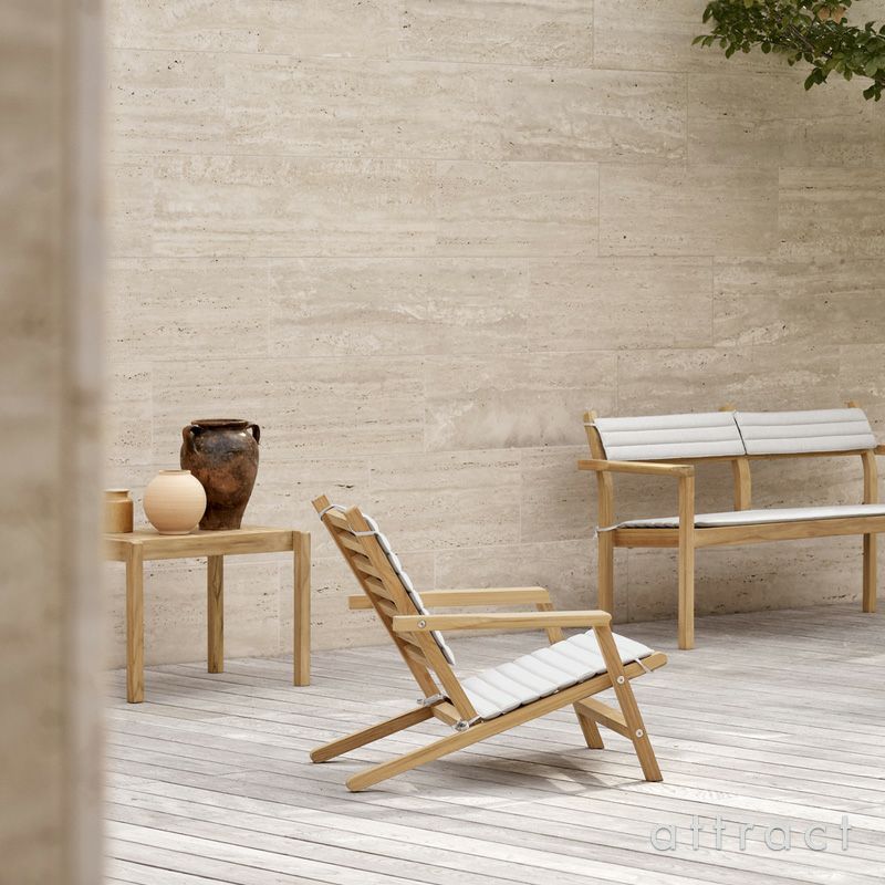 Carl Hansen & Son カール・ハンセン＆サン AH アウトドアシリーズ AH Outdoor Series サイドテーブル スツール AH911 チーク　無塗装仕上げ アウトドア 屋外 デザイン：アルフレッド・ホーマン