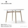 Carl Hansen & Son カール・ハンセン＆サン BA103 ダイニングテーブル Φ110cm ホワイトラミネート×オーク（オイルフィニッシュ） 1台 + PK1 ダイニングチェア ステンレスフレーム 2脚 セット