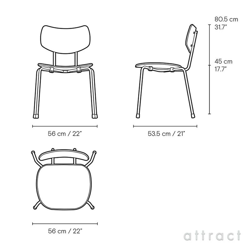 Carl Hansen & Son カール・ハンセン＆サン VLA26T VEGA CHAIR ヴェガチェア オーク ラッカー仕上げ 板座 脚部：クロームメッキ デザイン：ヴィルヘルム・ラウリッツェン