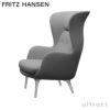 FRITZ HANSEN フリッツ・ハンセン RO ロオチェア フットスツール セット JH1 ＋ JH11 ラウンジチェア ファブリック：カテゴリー1 サテン仕上げアルミベース デザイン：ハイメ・アジョン