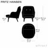 FRITZ HANSEN フリッツ・ハンセン FRI フリチェア フットスツール セット JH4 ＋ JH14 ラウンジチェア ファブリック：カテゴリー1 サテン仕上げアルミベース デザイン：ハイメ・アジョン