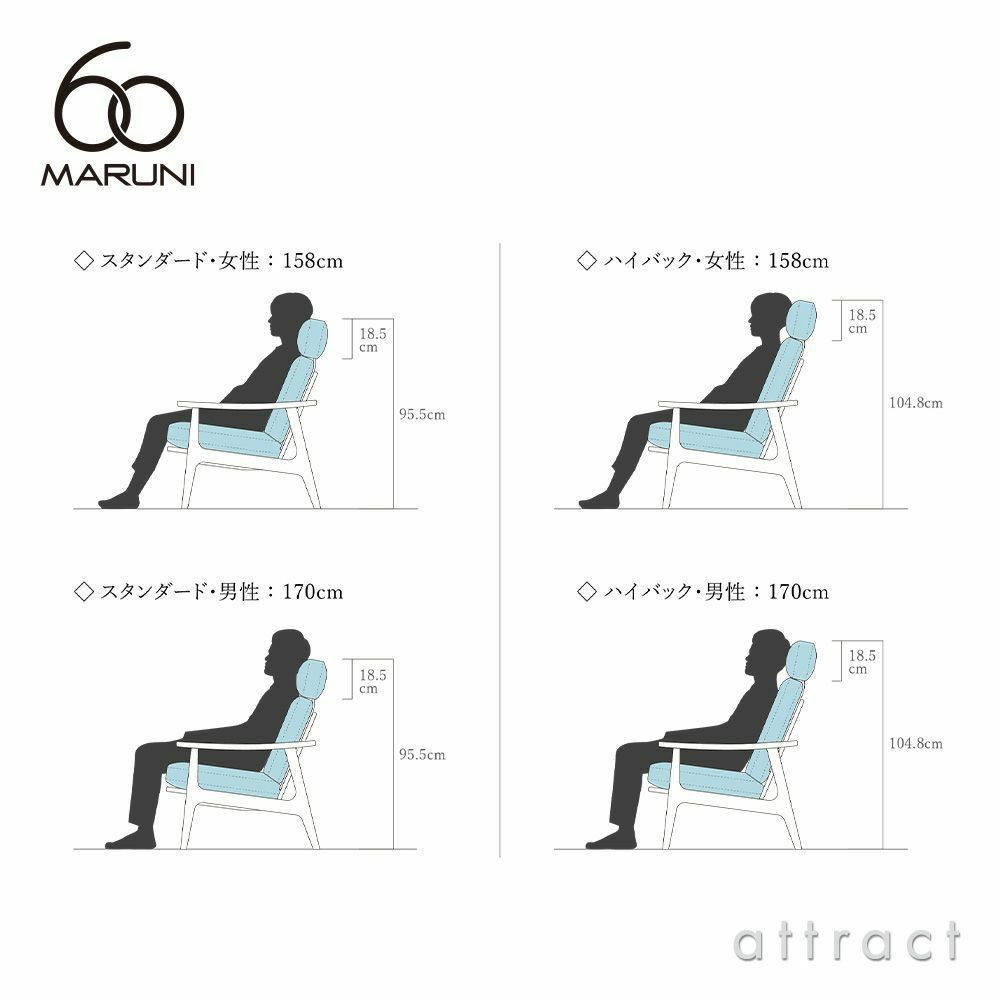 maruni マルニ木工 maruni60 マルニ60 フレームチェア ワイド専用 ワイドヘッドレスト ※ソファ本体別売り