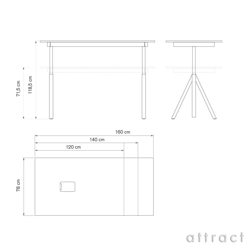 String Furniture ストリングファニチャー Works ワークス 電動 昇降式ワークデスク サイズ：1600×780mm カラー：5色 デザイン：ビヨーン・ダールストローム＆アンナ・フォン・フェーヴェン