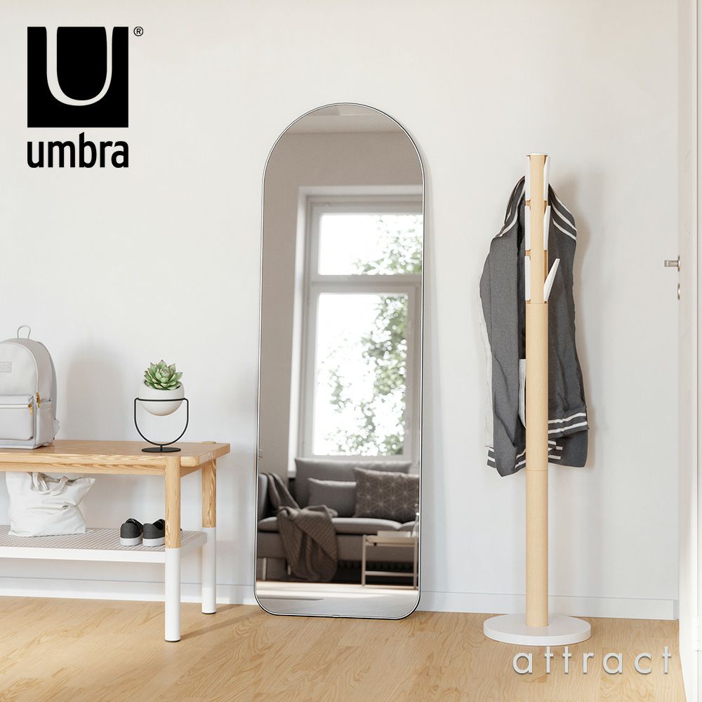 umbra アンブラ HUBBA ARCHED LEANING MIRROR フーバ アーチド リーニング ミラー 全身鏡 鏡 サイズ：51x157cm カラー：2色 デザイン：ポール・ローワン