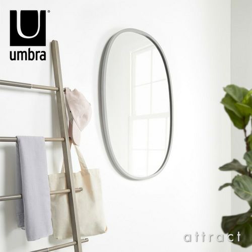 umbra アンブラ HUB OVAL MIRROR ハブ オーバルミラー サイズ：W61cm ウォールミラー 壁掛け 鏡 縦横対応 カラー：2色 デザイン：ポール・ローワン
