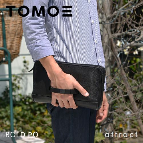 TOMOE トモエ BOLD PO ボールド PO ボディバッグ ポーチ クラッチバッグ ショルダーストラップ付・ブラック