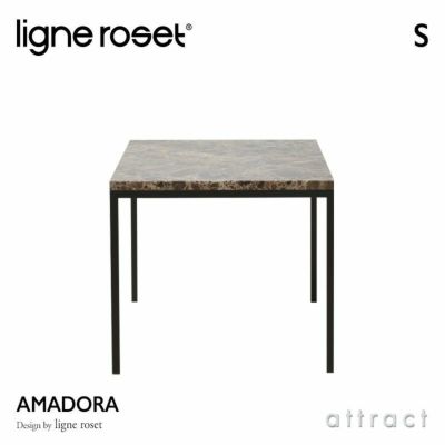 ligne roset リーン・ロゼ RosetAmadora ロゼアマドーラ サイドテーブル ネストテーブル サイズ：L（W45cm） 天然大理石  カラー：3色 ベース：ブラック 塗装仕上げ デザイン：リーン・ロゼ | アトラクト・オンラインショップ