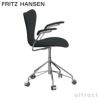 FRITZ HANSEN フリッツ・ハンセン SERIES 7 セブンチェア 3217 アームチェア フルパディング 張地：Christianshavn クリスチャンハウン ファブリックカラー：グレー（1173） ベースカラー：クローム仕上げ デザイン：アルネ・ヤコブセン （シート高さ調整機能 44-56cm・回転機能・キャスター付き）