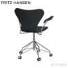 FRITZ HANSEN フリッツ・ハンセン SERIES 7 セブンチェア 3217 アームチェア フルパディング 張地：Christianshavn クリスチャンハウン ファブリックカラー：グレー（1173） ベースカラー：クローム仕上げ デザイン：アルネ・ヤコブセン （シート高さ調整機能 44-56cm・回転機能・キャスター付き）