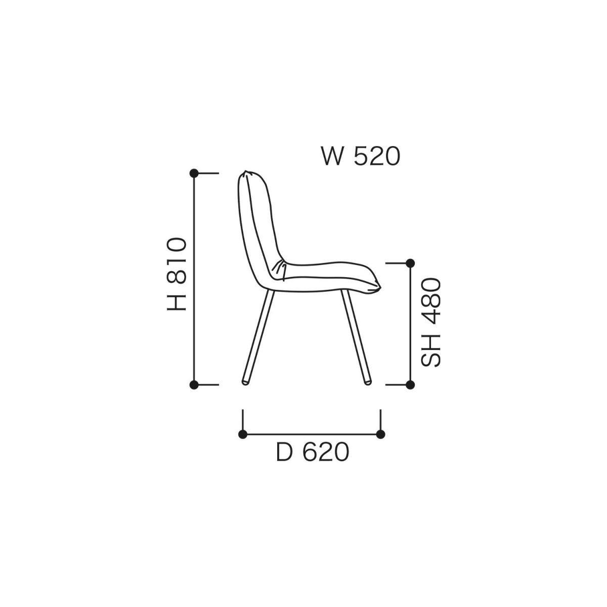 ligne roset リーン・ロゼ ROSETCalin Steel Leg ロゼカラン スチールレッグ ダイニング チェア ファブリック：Lランク スチールレッグ カバーリングタイプ デザイン：パスカル・ムールグ