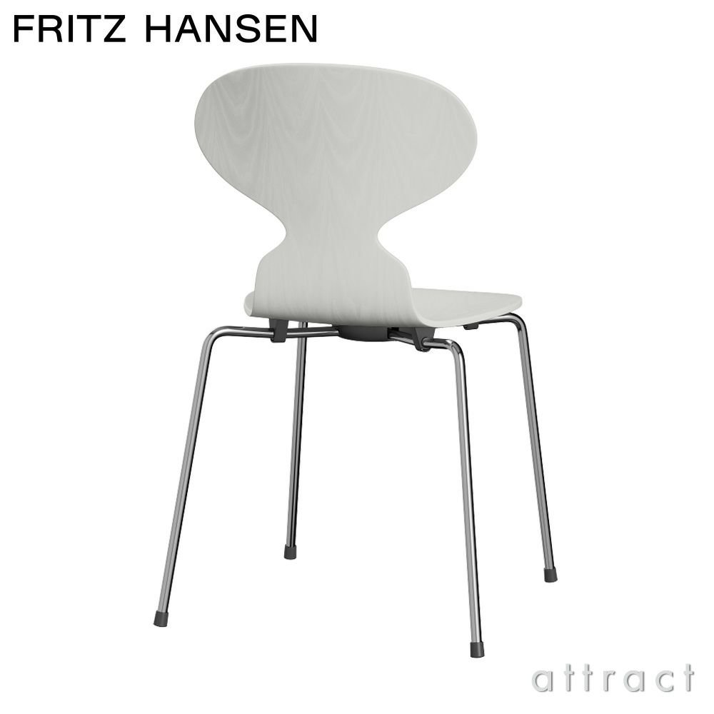FRITZ HANSEN フリッツ・ハンセン ANT アリンコチェア 3101 チェア 4本脚 カラードアッシュ カラー：ホワイト ベースカラー：クローム仕上げ