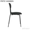 FRITZ HANSEN フリッツ・ハンセン ANT アリンコチェア 3101 チェア フロントパディング 4本脚 カラードアッシュ カラー：ブラック 張地：Christianshavn クリスチャンハウン ファブリックカラー：グレー（1173） ベースカラー：ブラック粉体塗装