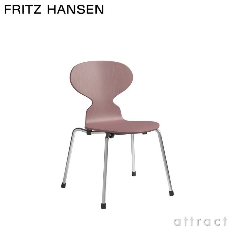 FRITZ HANSEN フリッツ・ハンセン ANT CHILDREN'S CHAIR アリンコチェア 子供用チェア 3101 カラードアッシュ カラー：ローズ ベースカラー：クローム仕上げ デザイン：アルネ・ヤコブセン