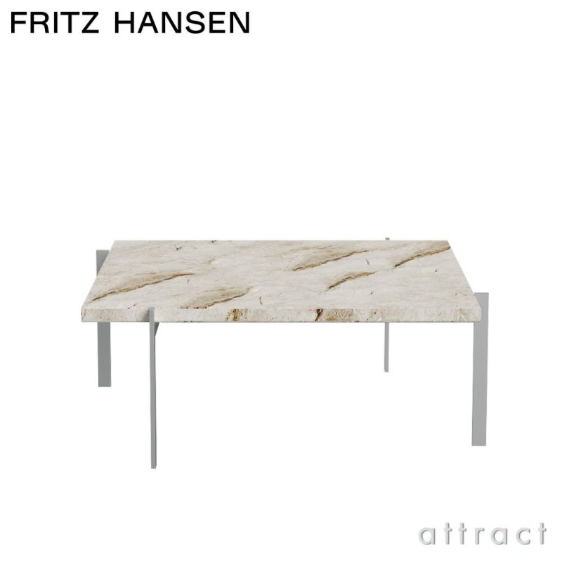 FRITZ HANSEN フリッツ・ハンセン PK61 コーヒーテーブル 天板：大理石（ベージュ） ベース：サテン仕上げ デザイン：ポール・ケアホルム  | アトラクト・オンラインショップ