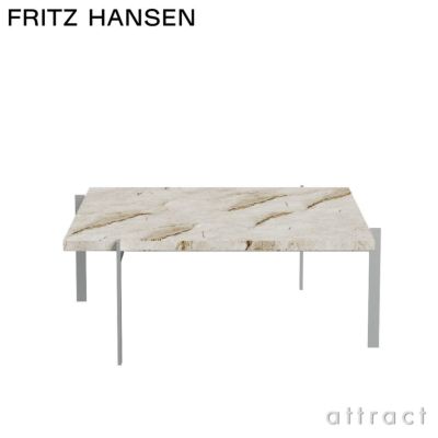 FRITZ HANSEN フリッツ・ハンセン PK61 コーヒーテーブル 天板：大理石（ベージュ） ベース：サテン仕上げ デザイン：ポール・ケアホルム  | アトラクト・オンラインショップ