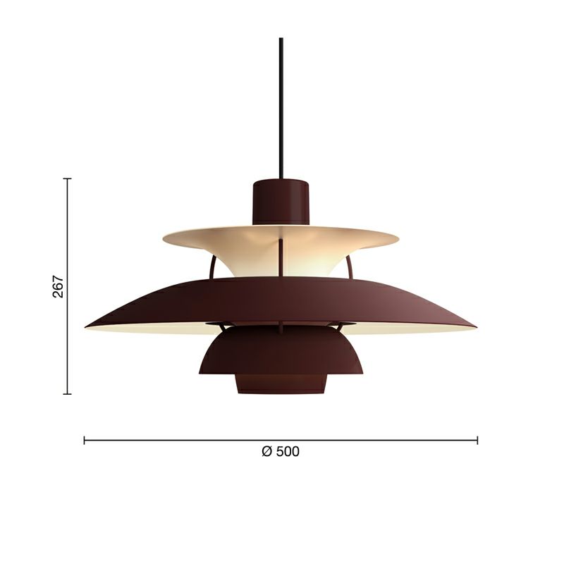 Louis Poulsen ルイスポールセン PH 5 Monochrome モノクローム 直径:50cm ペンダントライト カラー：モノクローム バーガンディー