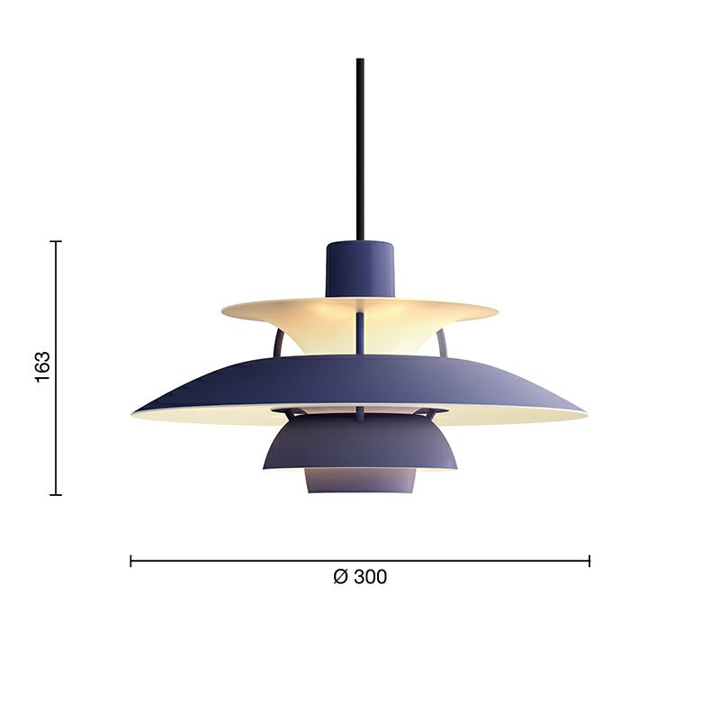 Louis Poulsen ルイスポールセン PH 5 Mini Monochrome ミニ モノクローム 直径:30cm ペンダントライト カラー：モノクローム ダスティ インディゴ