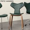 FRITZ HANSEN フリッツ・ハンセン GRAND PRIX グランプリチェア 4130 チェア ウッドレッグ フロントパディング ナチュラルウッド カラー：ウォルナット 張地：ピュアレザー（フォレストグリーン）