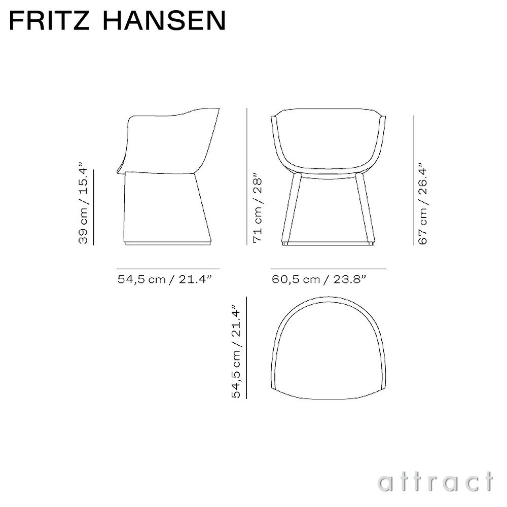 FRITZ HANSEN フリッツ・ハンセン MONOLIT モノリット CM230 ラウンジチェア レザーパイピングなしモデル
