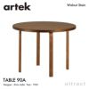 Artek アルテック TABLE 90A テーブル 90A サイズ：Φ100cm 厚み4cm 4本脚　カラー：ウォールナットステイン 高さ：H72・H74cm デザイン：アルヴァ・アアルト