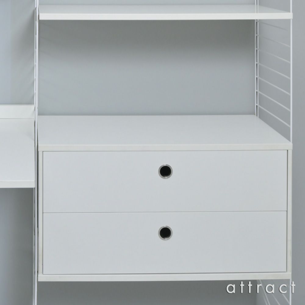 String System ストリング システム オリジナルコンビネーション パッケージセット A001 W160×D30×H200cm デスク 収納 カラー：ホワイト