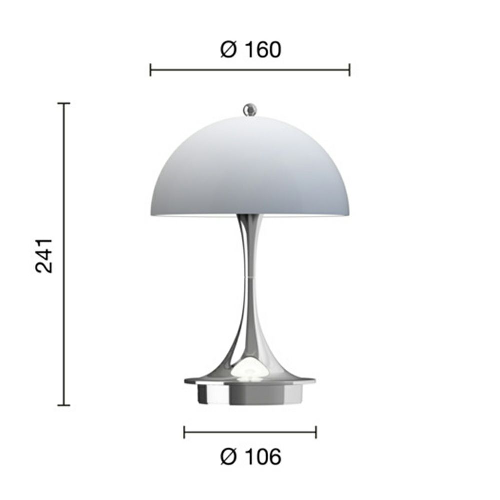 Louis Poulsen ルイスポールセン Panthella 160 Portable パンテラ 160 ポータブル （V3） テーブルランプ カラー：オパール・ブルー・グレー クローム デザイン：ヴェルナー・パントン
