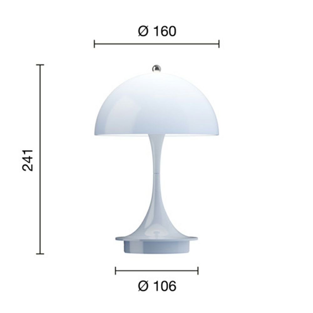 Louis Poulsen ルイスポールセン Panthella 160 Portable パンテラ 160 ポータブル （V3） テーブルランプ カラー：オパール・ペール・ブルー デザイン：ヴェルナー・パントン