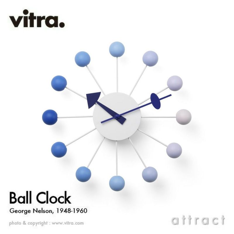 Vitra ヴィトラ Ball Clock ボールクロック Wall Clock ウォールクロック Limited Edition リミテッドエディション 限定カラー：4色 デザイン：ジョージ・ネルソン