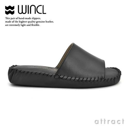 WINCL ウィンクル Leather Slippers レザースリッパ ステア革 本革スリッパ 前あきタイプ カラー：2色 （男性用 27サイズ・約26.0～27.0cm）