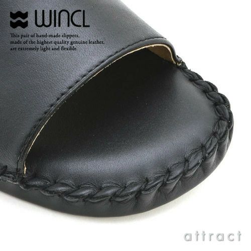 WINCL ウィンクル Leather Slippers レザースリッパ ステア革 本革スリッパ 前あきタイプ カラー：2色 （男性用 27サイズ・約26.0～27.0cm）