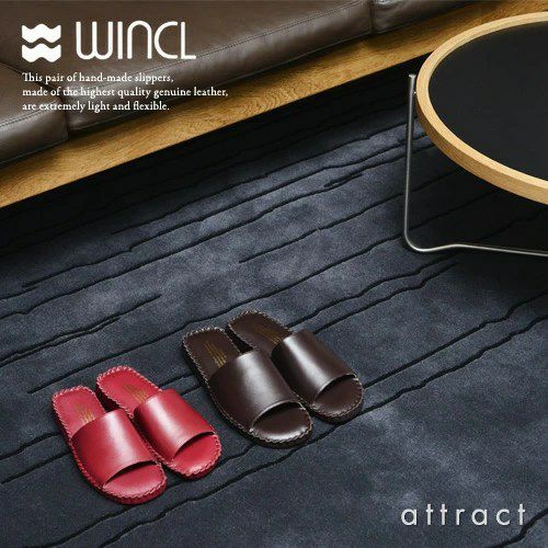 WINCL ウィンクル Leather Slippers レザースリッパ ステア革 本革スリッパ 前あきタイプ カラー：2色 （女性用 24サイズ・約22.0～23.0cm）